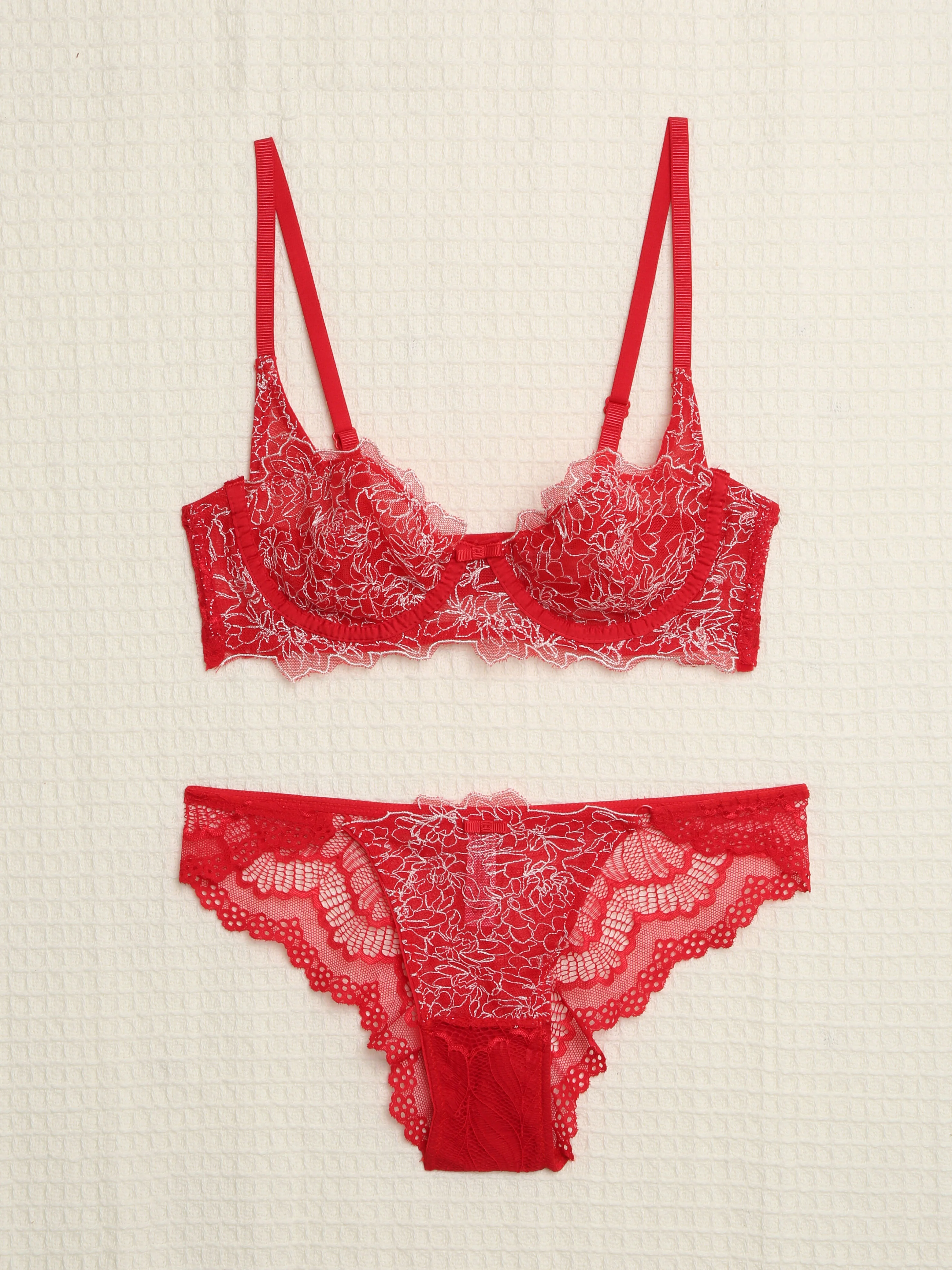 Kantenset in contrast - Rood