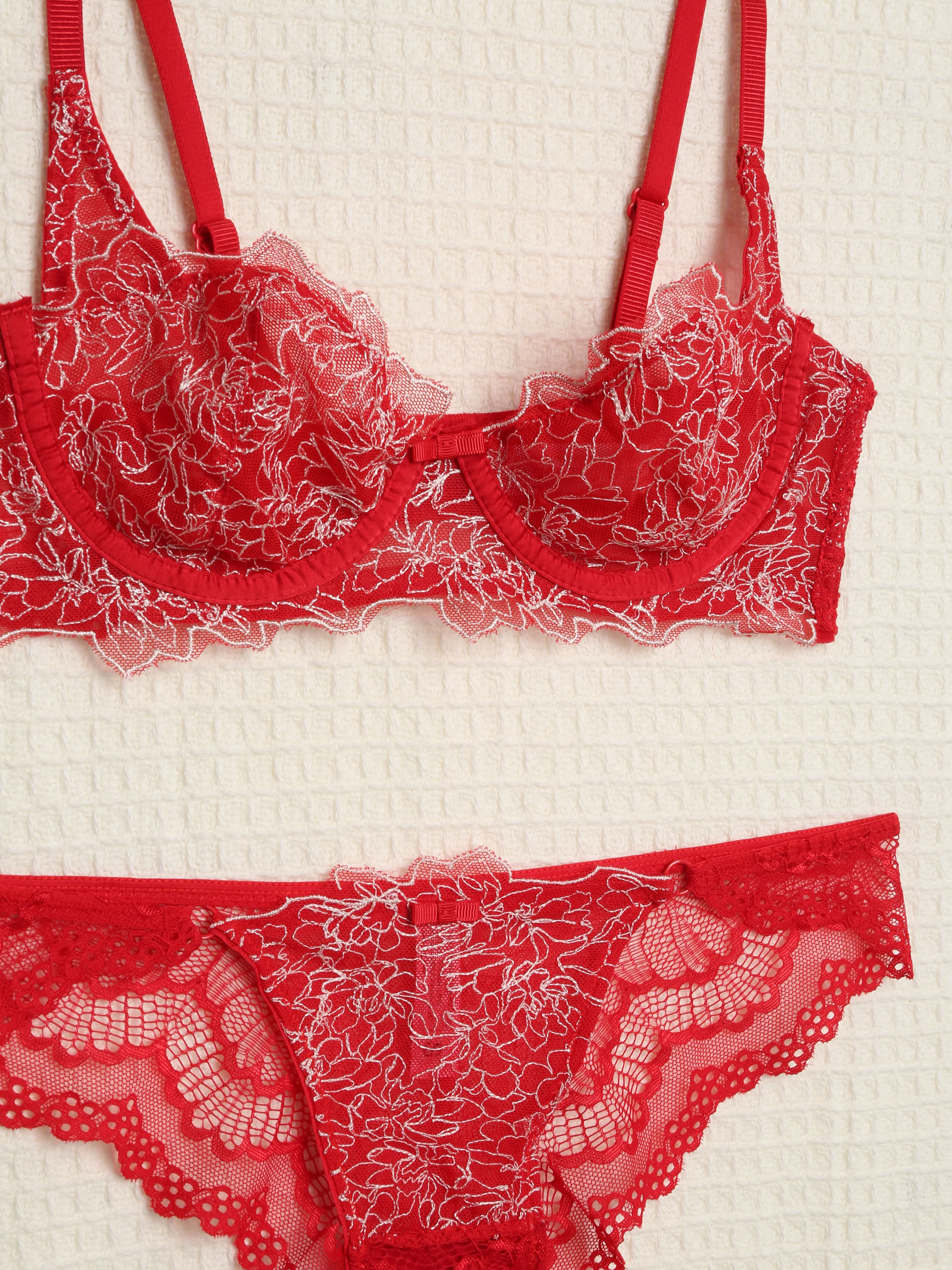 Kantenset in contrast - Rood - Image 3