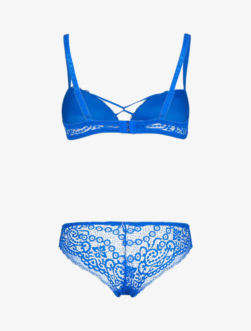 Kantenset met verstrengelde details - elektrisch blauw - Image 2