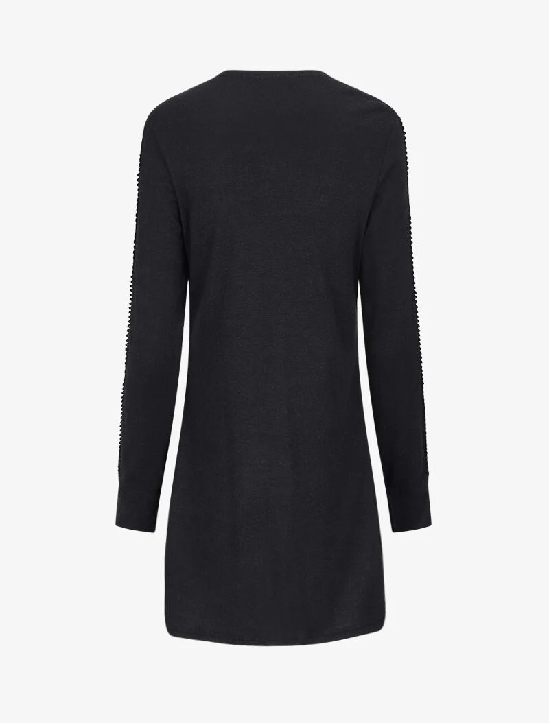 Vest met kanten en geborduurde mouwen - Zwart - Image 2