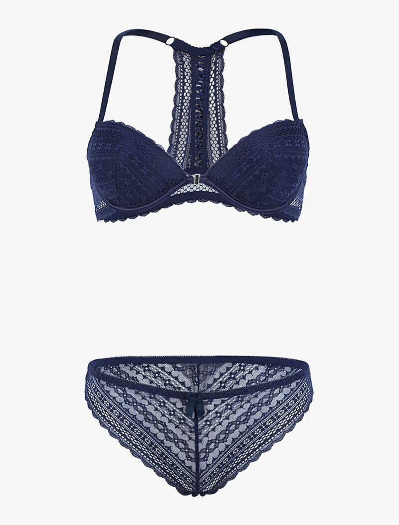 Kantenset met racerback - marineblauw