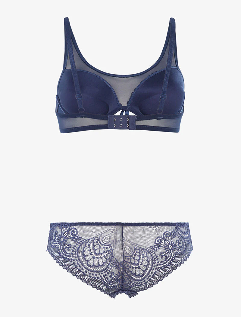 Kant en tule set - indigo blauw - Image 2