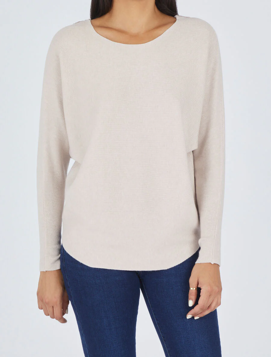 Kanten rugtrui - Beige - Image 5