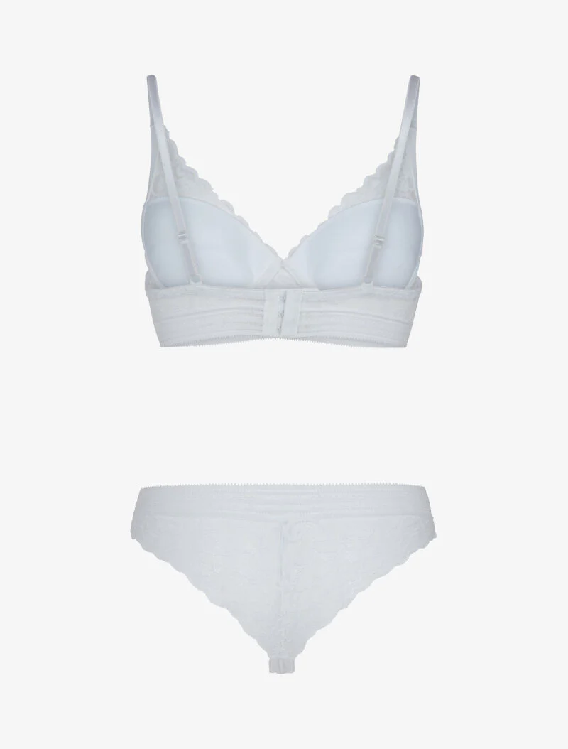 Kanten bustier set met bandjes - wit - Image 2