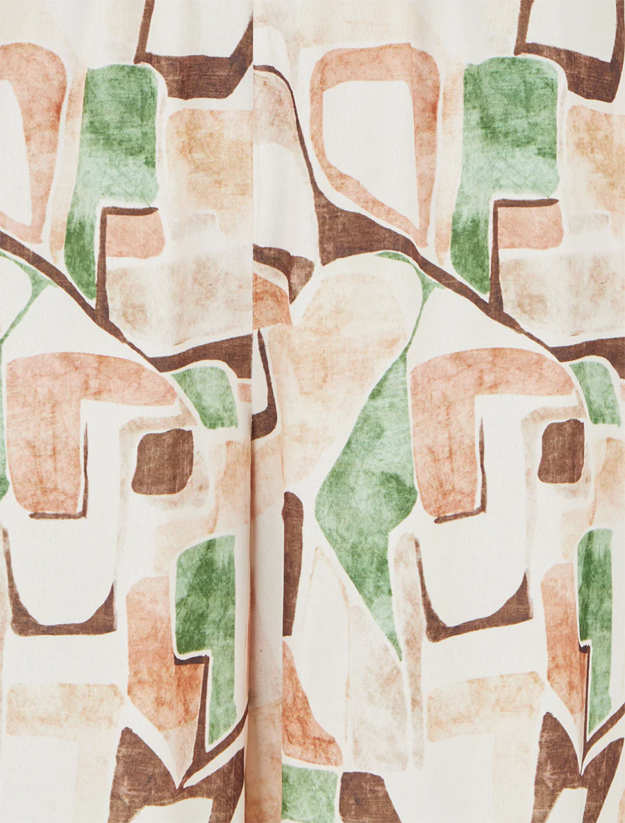 Kanten combinatie met fantasieprint - Beige - Image 3