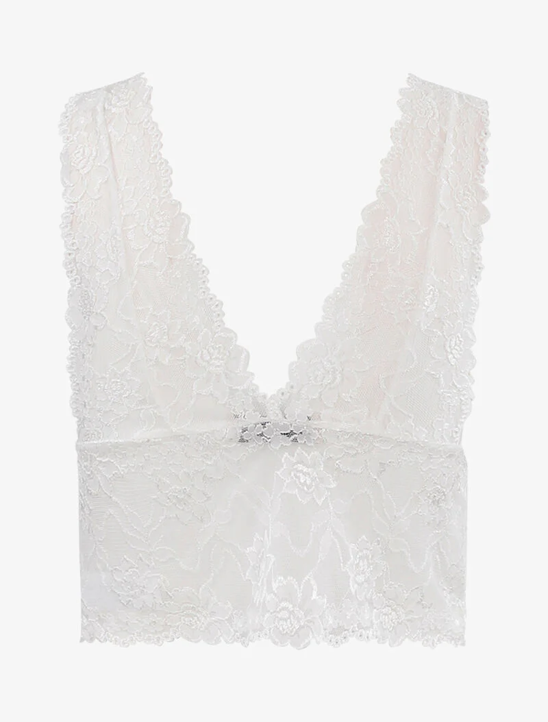 Kanten crop top - wit - Image 2