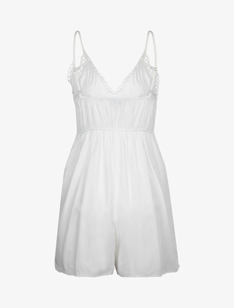 Kanten jumpsuit met bustier - ecru - Image 3