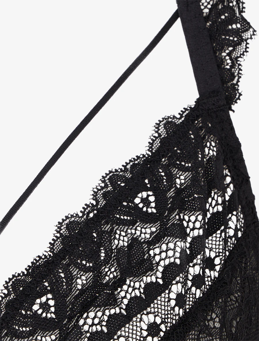 Kanten lingerieset met bandjes - Zwart - Image 4