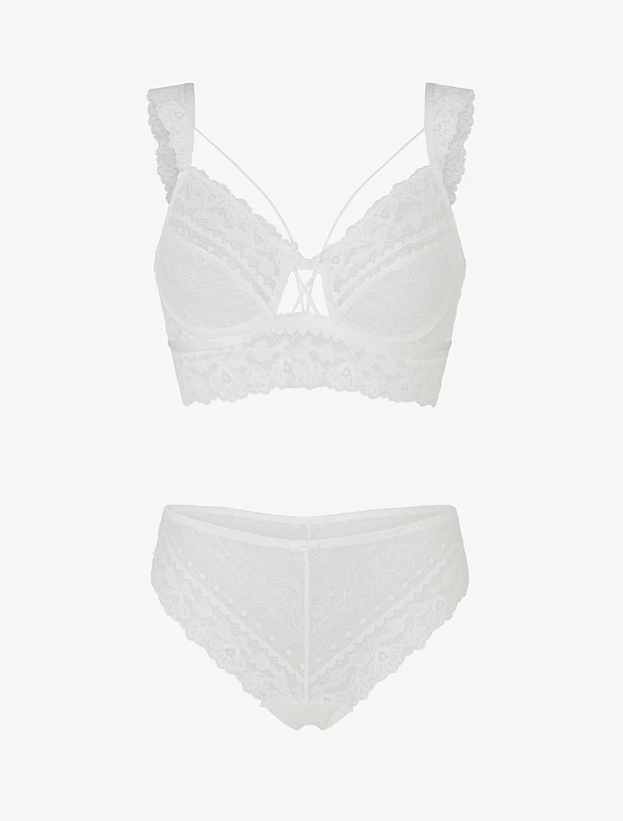Kanten lingerieset met bandjes - Wit - Image 2