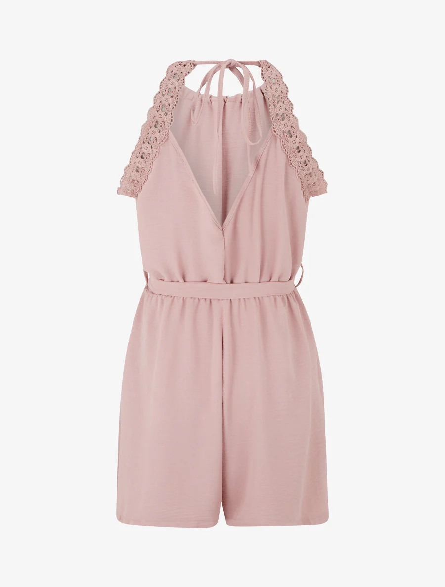 Kanten playsuit met open rug - Roos - Image 2