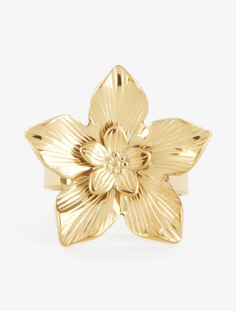 Kersenbloesem stijl ring - Goud - Image 3