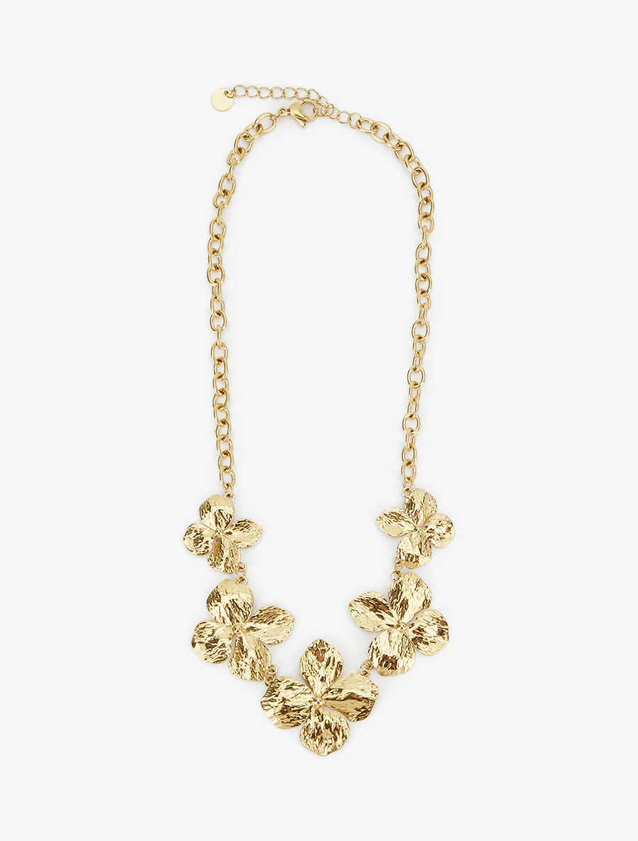 Ketting grote bloemen - Goud - Image 2