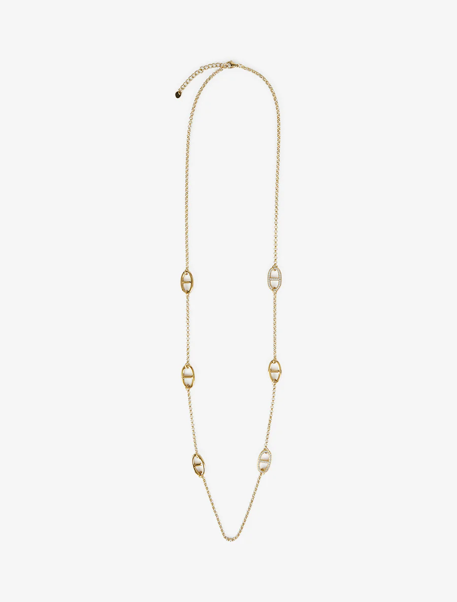 Ketting met gezette marine schakels. - Goud - Image 2