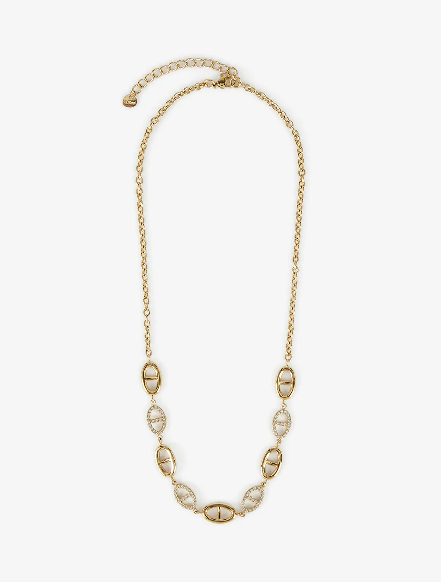 Ketting met maritieme schakels en strass. - Goud - Image 2