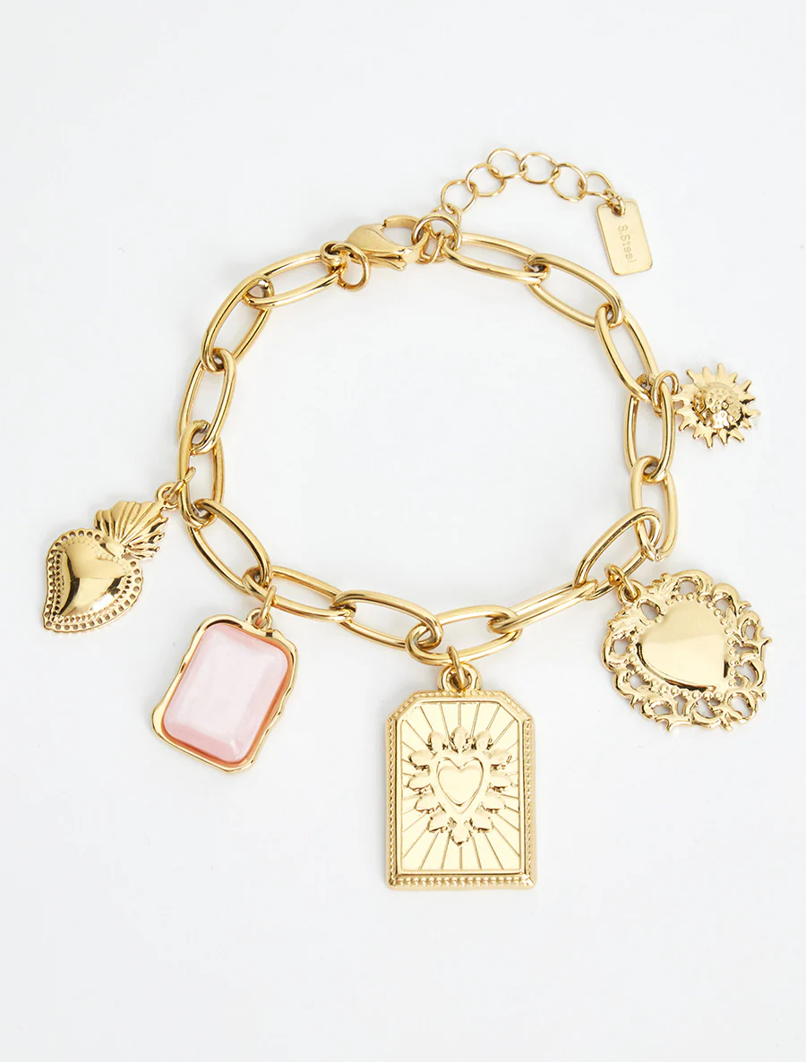 Kettingarmband met bedels - Roos - Image 2
