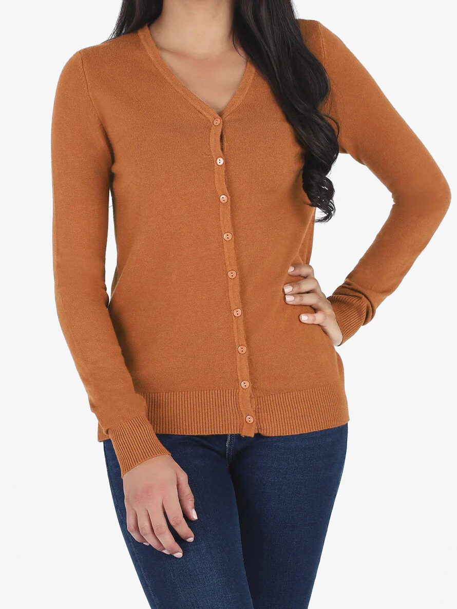 Klassiek vest met V-hals - Kameel - Image 4