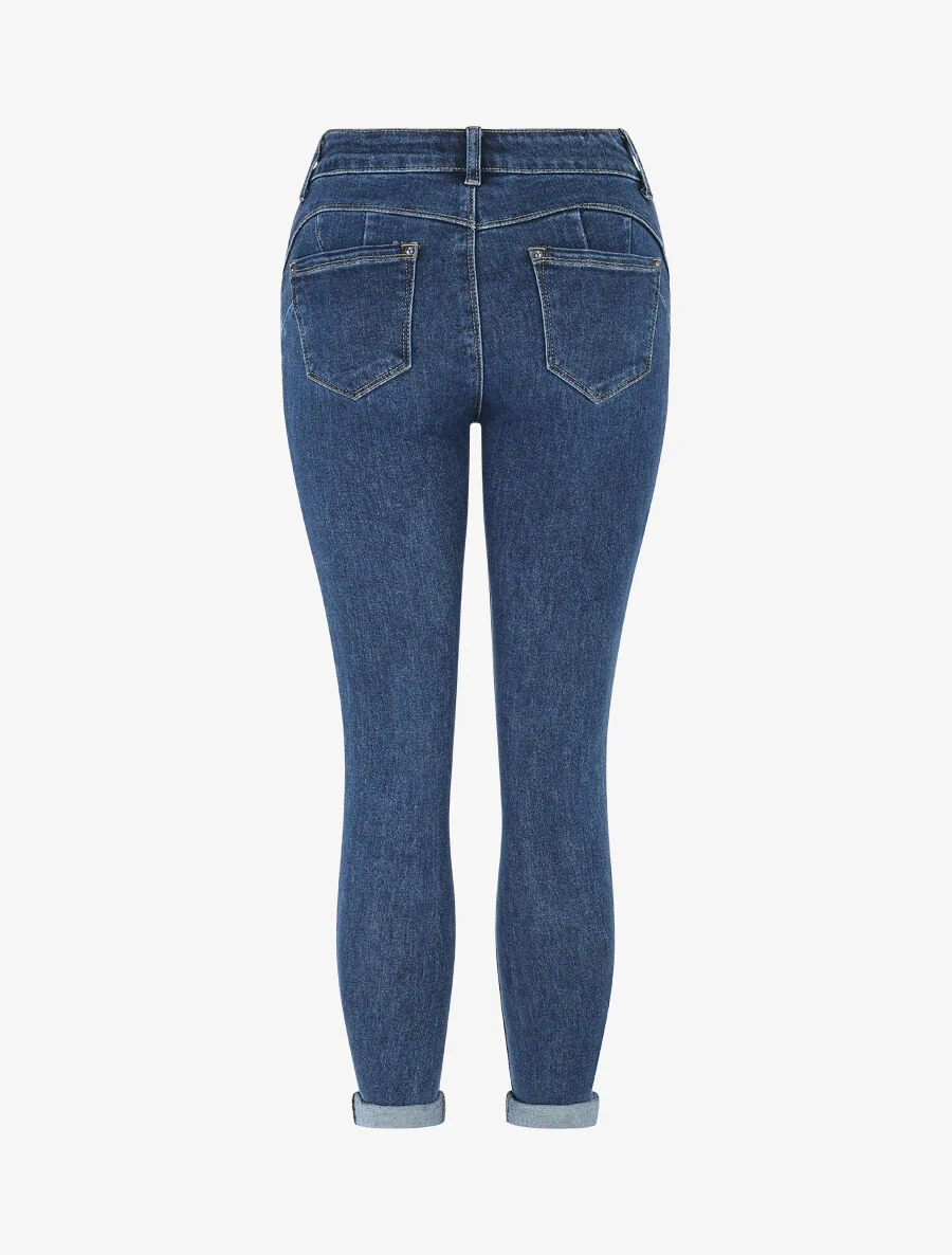 Klassieke 7/8 slim fit push-up jeans - blauw - Image 2