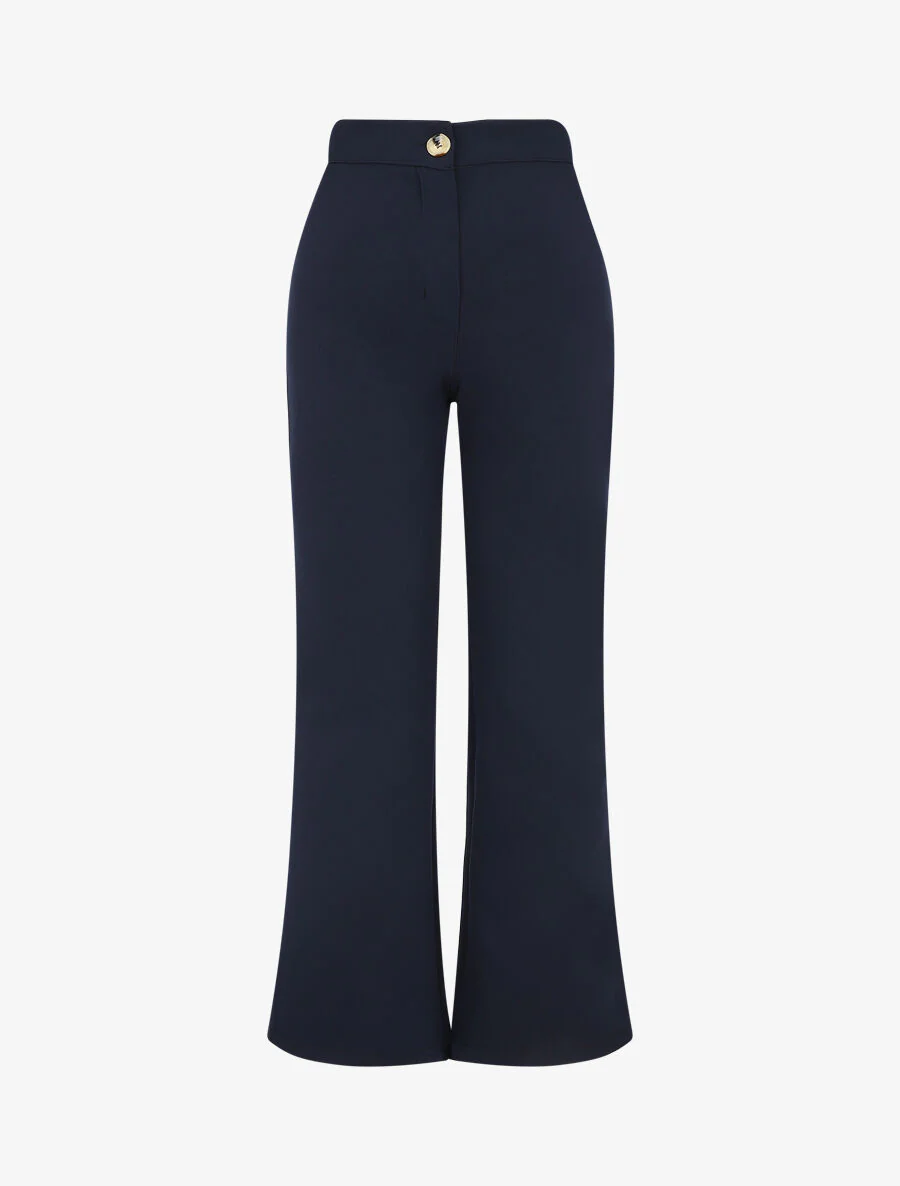 Klassieke broek met elastische tailleband - Marineblauw