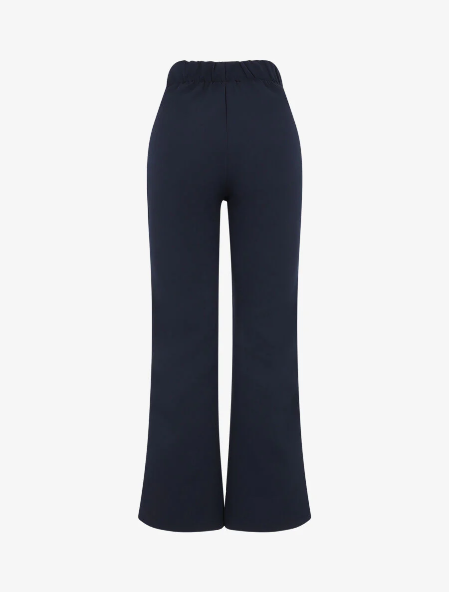 Klassieke broek met elastische tailleband - Marineblauw - Image 2