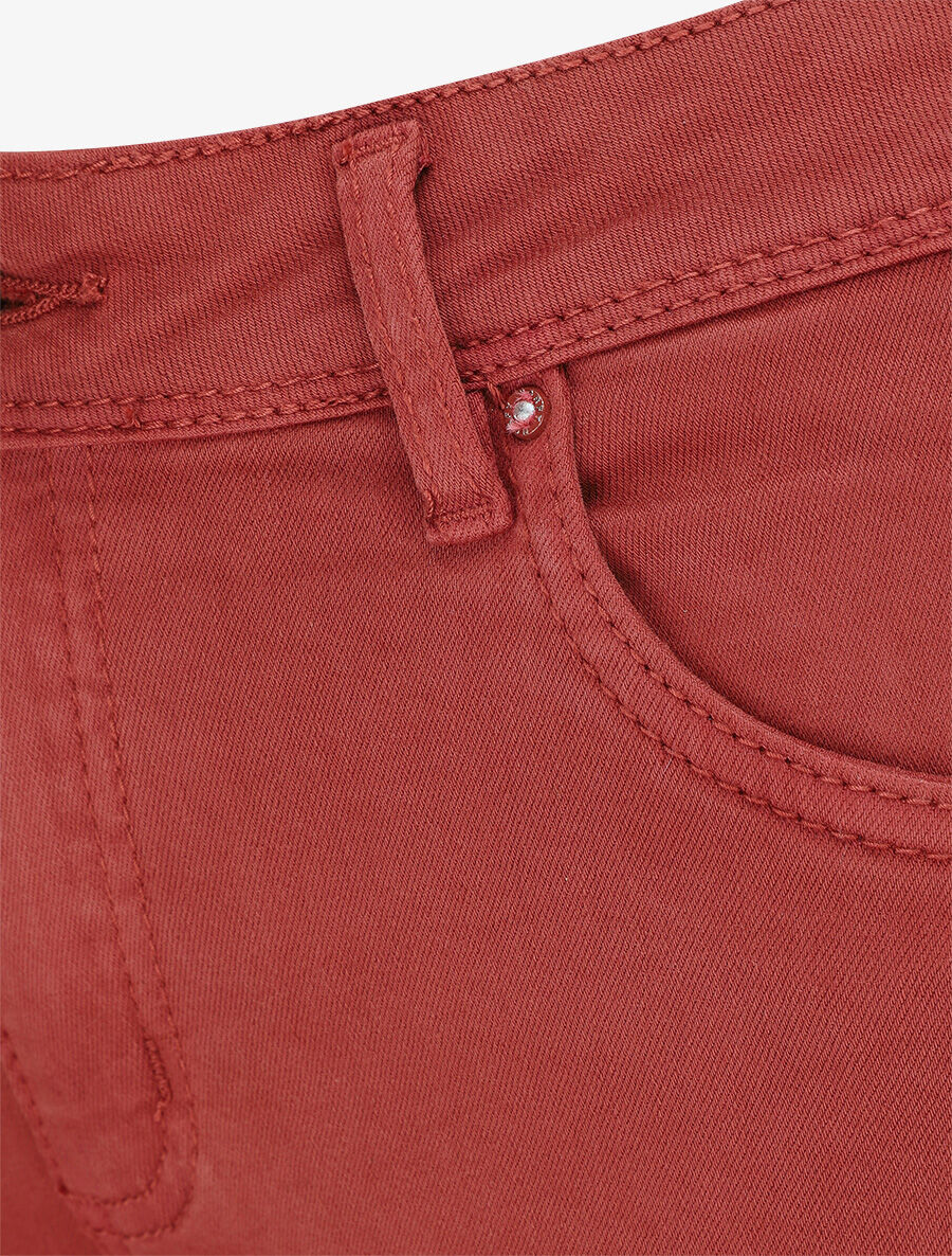 Klassieke effen slim fit jeans - Roest - Image 3