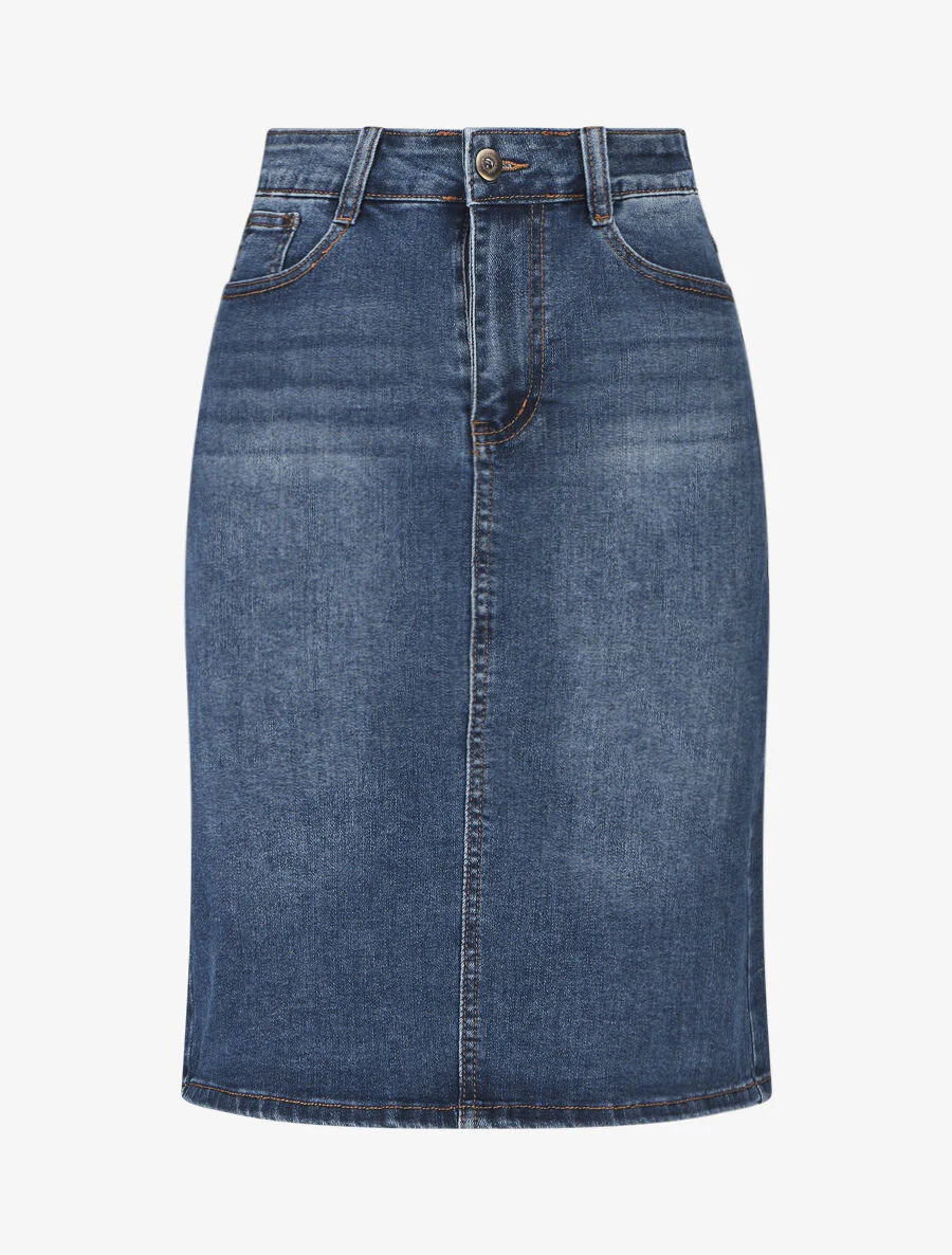 Klassieke jeansrok - blauw