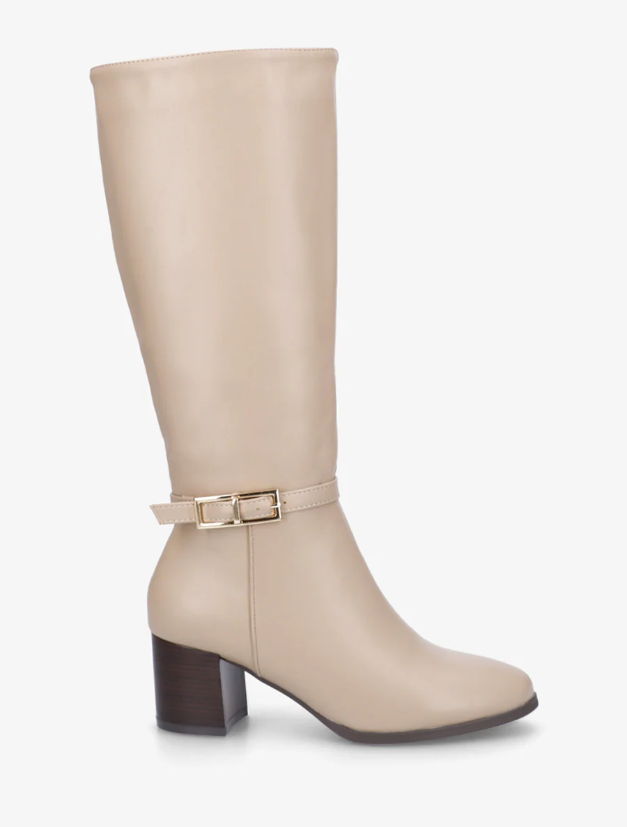 Klassieke laarzen met gesp - Beige