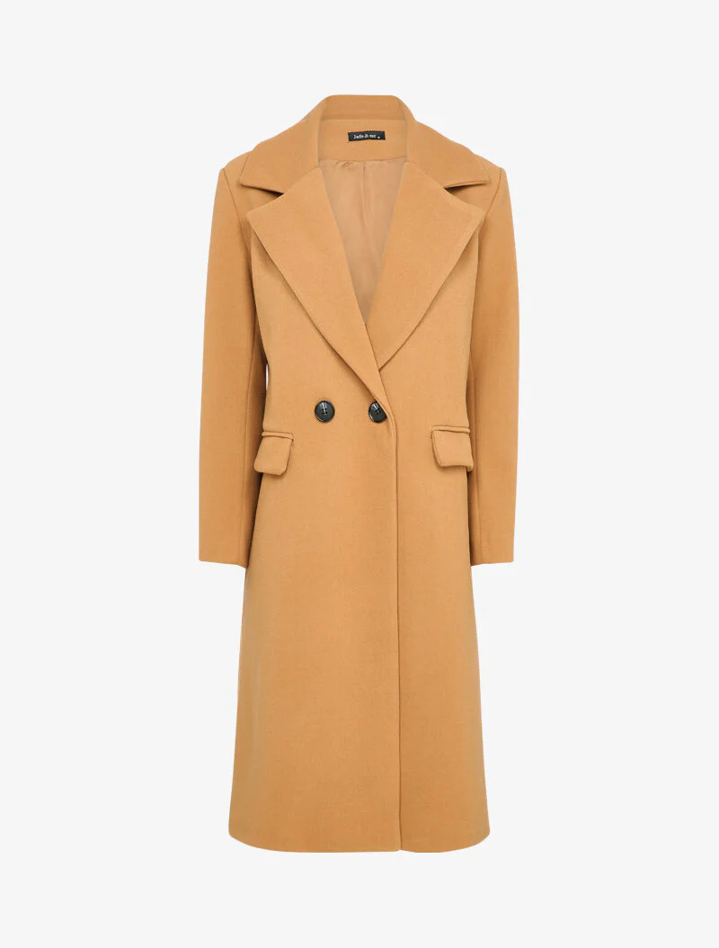Klassieke oversized lange jas - Camel