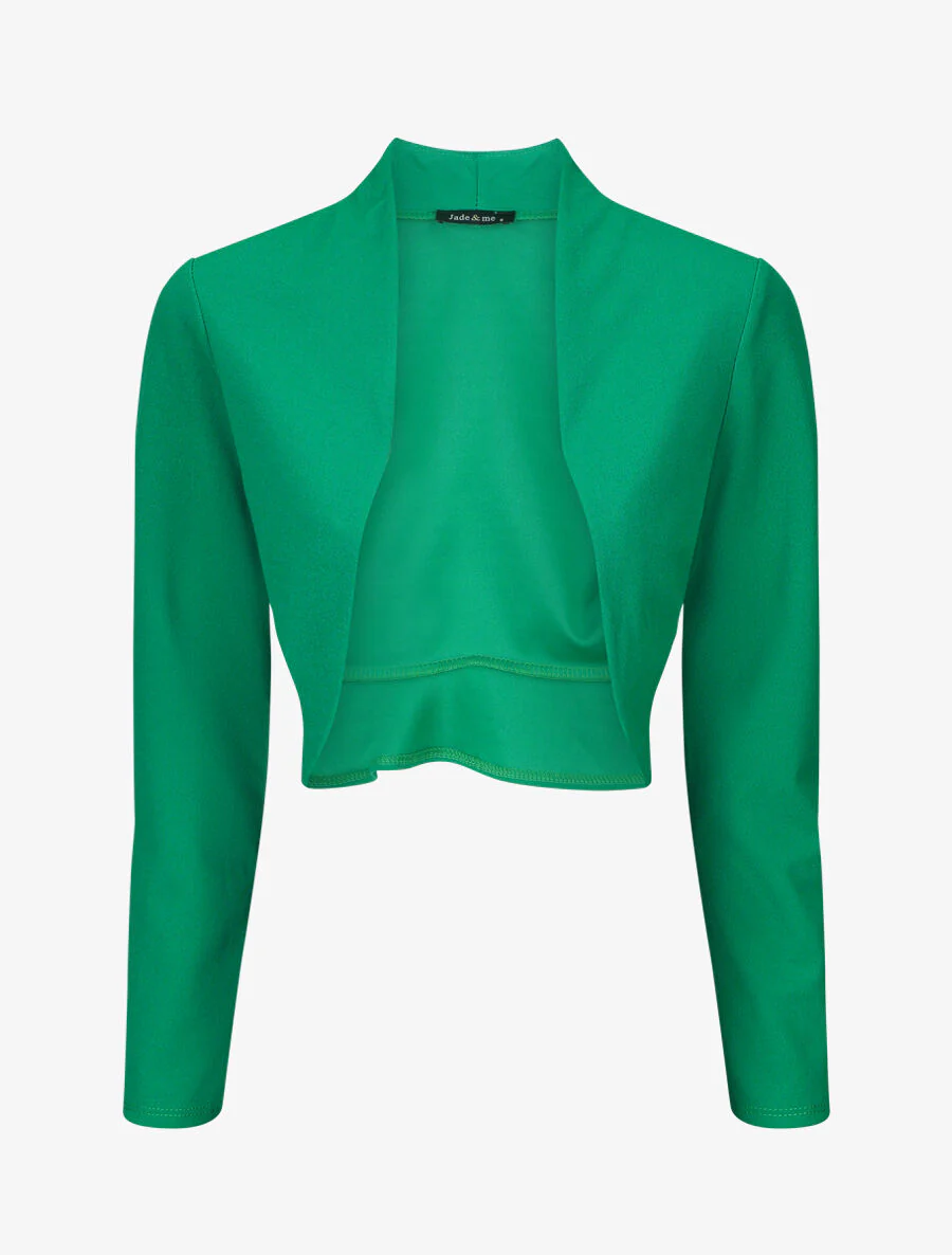 Klassieke rechte hals Boléro - Groen