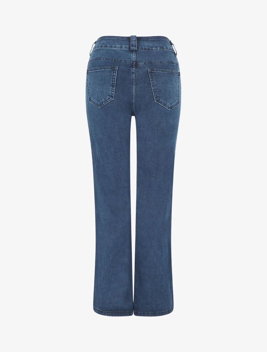 Klassieke rechte jeans met hoge taille - blauw - Image 2