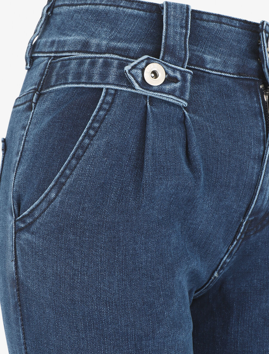 Klassieke rechte jeans met hoge taille - blauw - Image 3