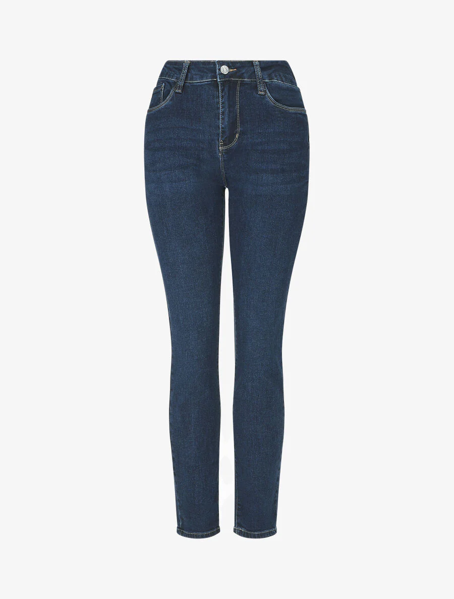 Klassieke slim-fit push-up jeans - blauw