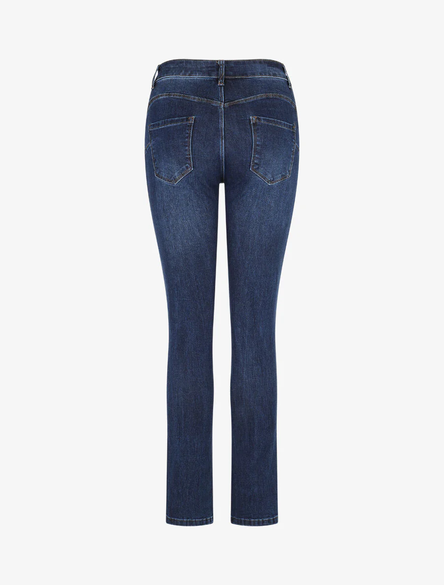 Klassieke slim-fit push-up jeans - Onbewerkt blauw - Image 2