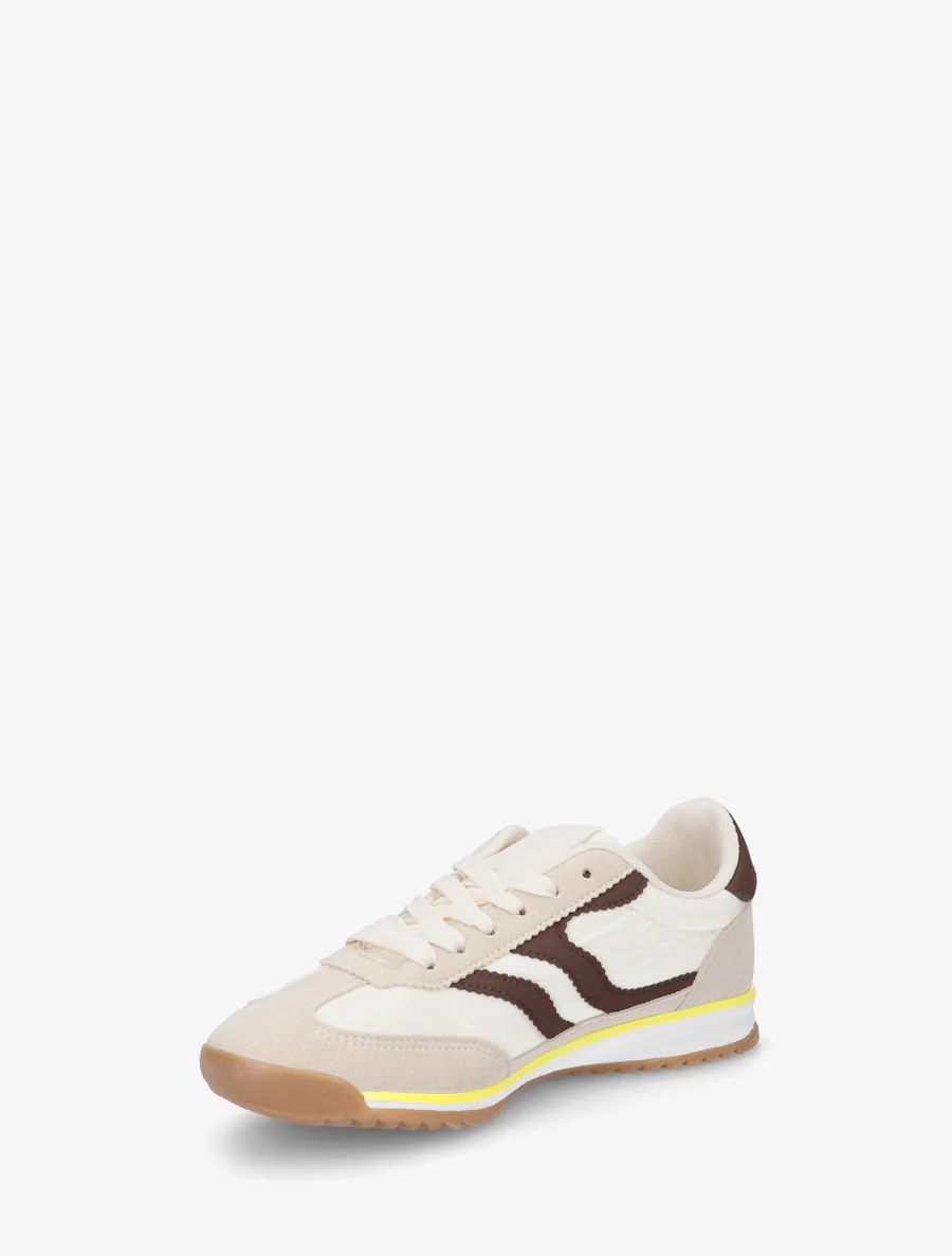 Klassieke sneakers met gekartelde strepen - Beige - Image 3