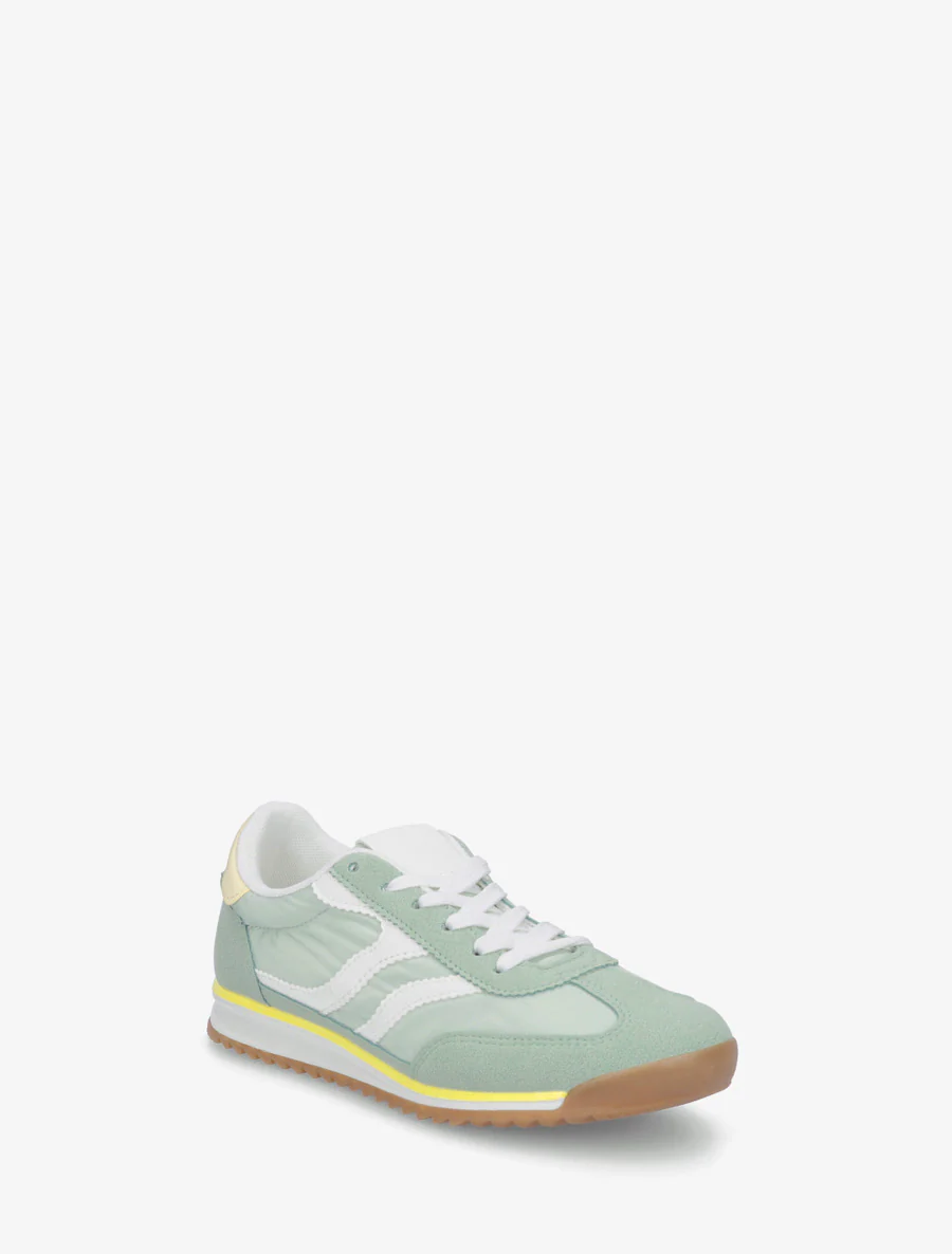 Klassieke sneakers met gekartelde strepen - Amandelgroen - Image 2