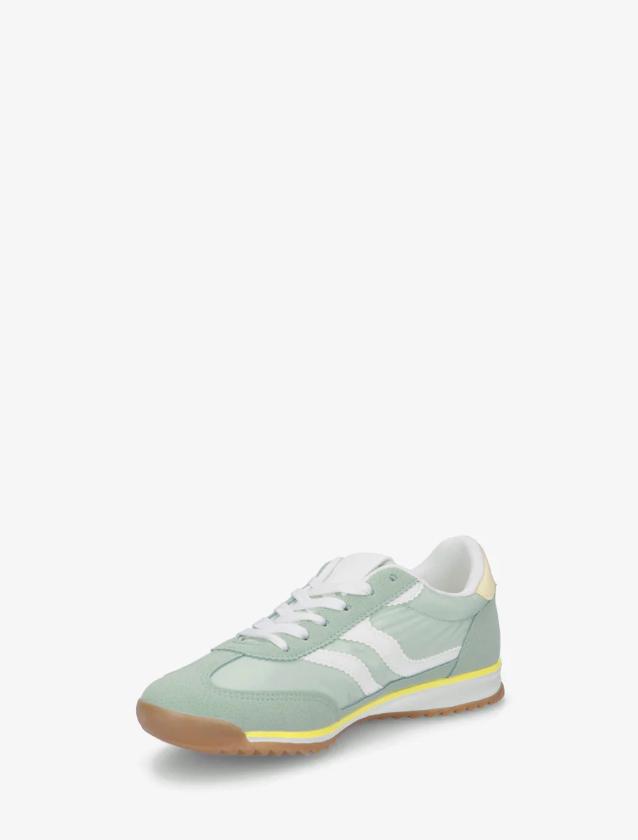 Klassieke sneakers met gekartelde strepen - Amandelgroen - Image 3