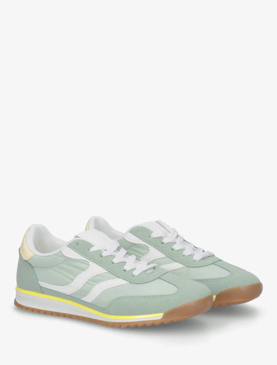 Klassieke sneakers met gekartelde strepen - Amandelgroen - Image 4