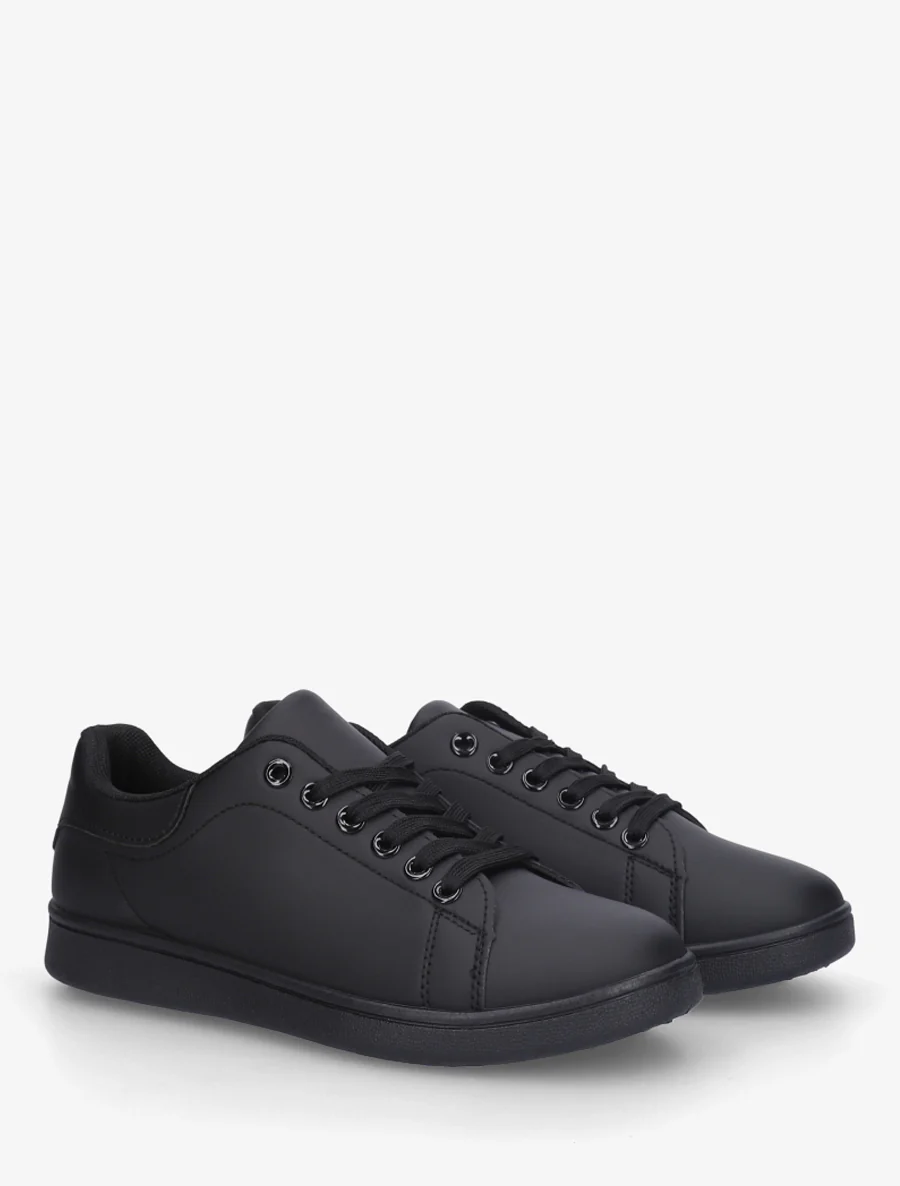 Klassieke sneakers van imitatieleer - Zwart - Image 4