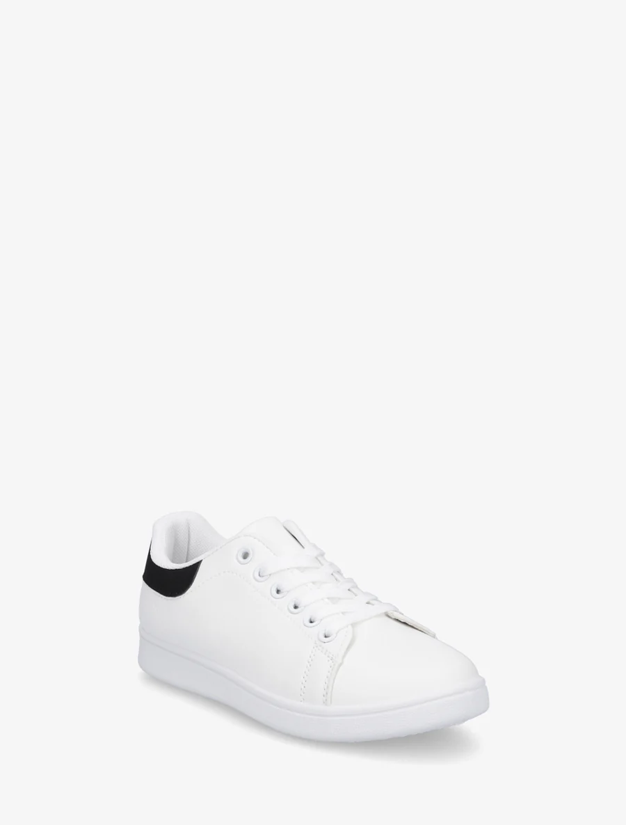 Klassieke sneakers van imitatieleer - Zwart/wit - Image 2