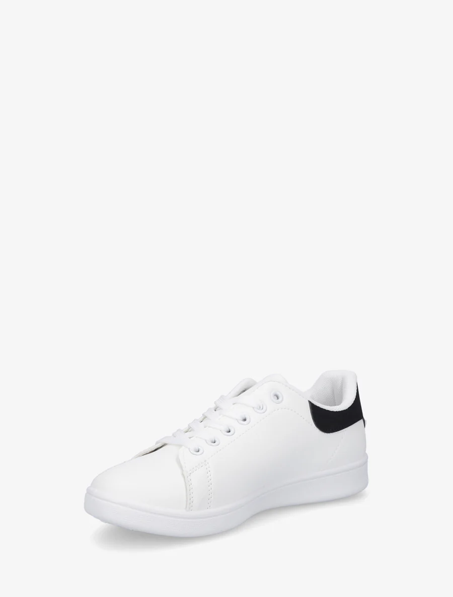 Klassieke sneakers van imitatieleer - Zwart/wit - Image 3