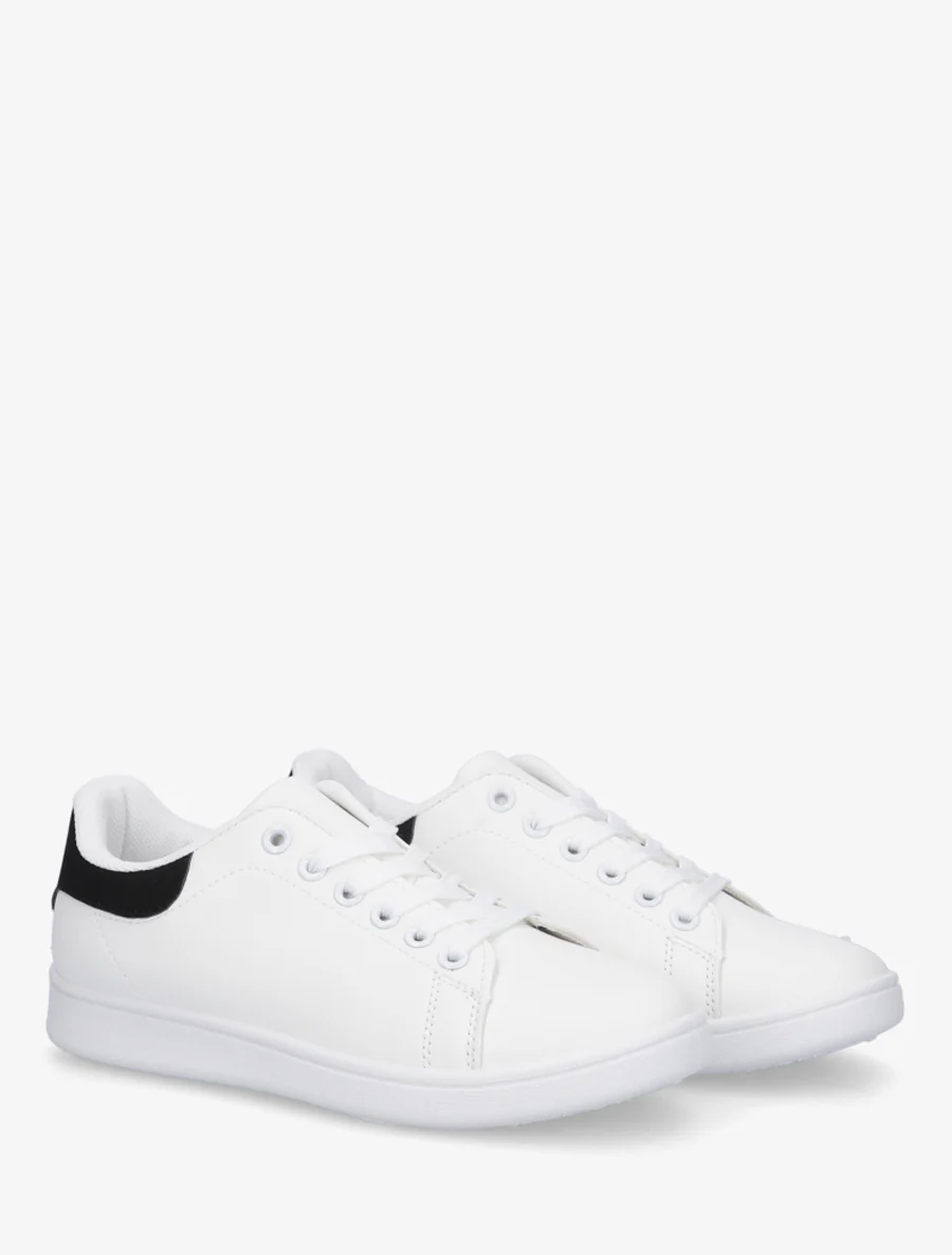 Klassieke sneakers van imitatieleer - Zwart/wit - Image 4