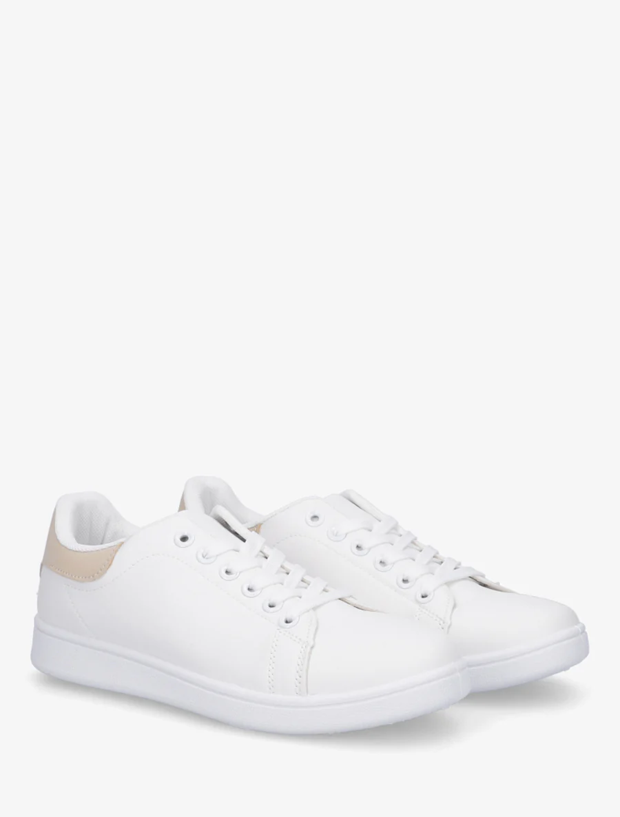 Klassieke sneakers van imitatieleer - Beige - Image 4