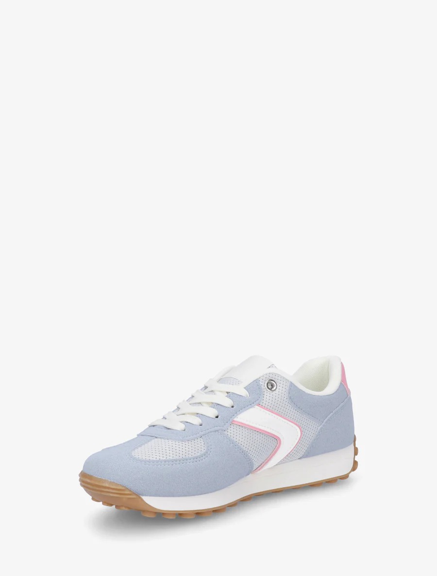 Klassieke sneakers van suède en stof - Lichtblauw - Image 3
