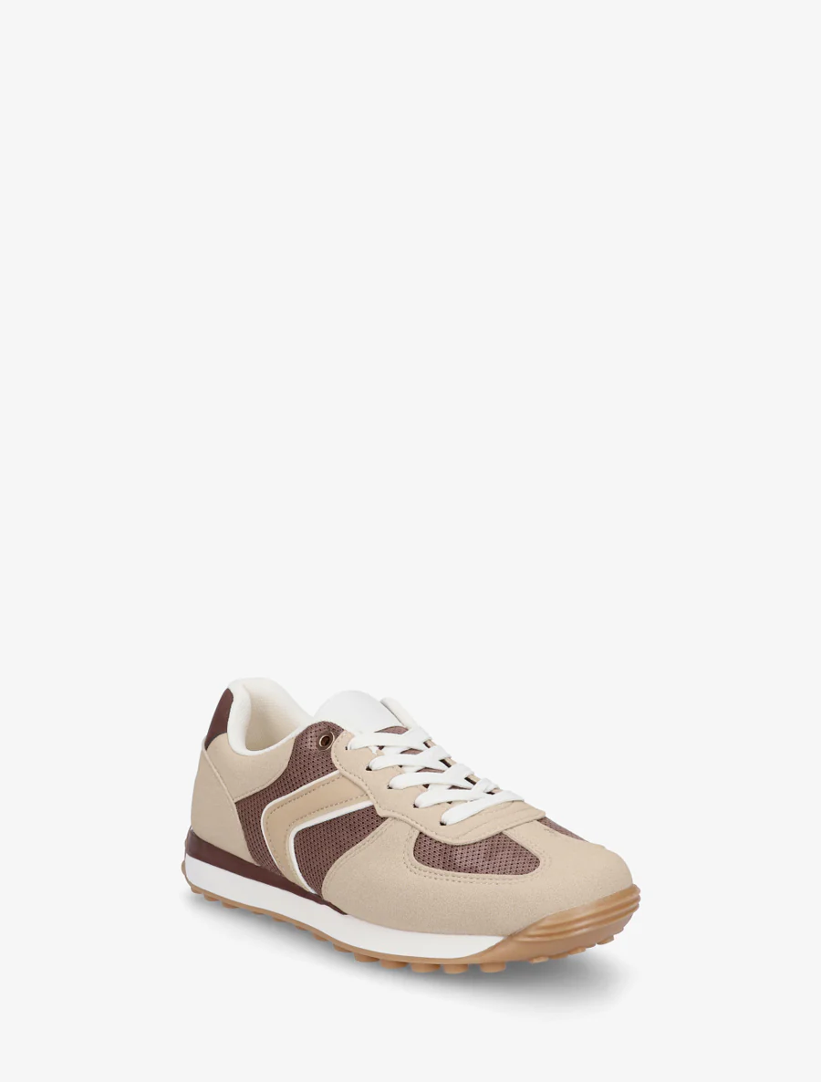 Klassieke sneakers van suède en stof - Bruin - Image 2