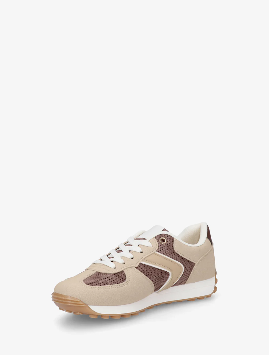 Klassieke sneakers van suède en stof - Bruin - Image 3