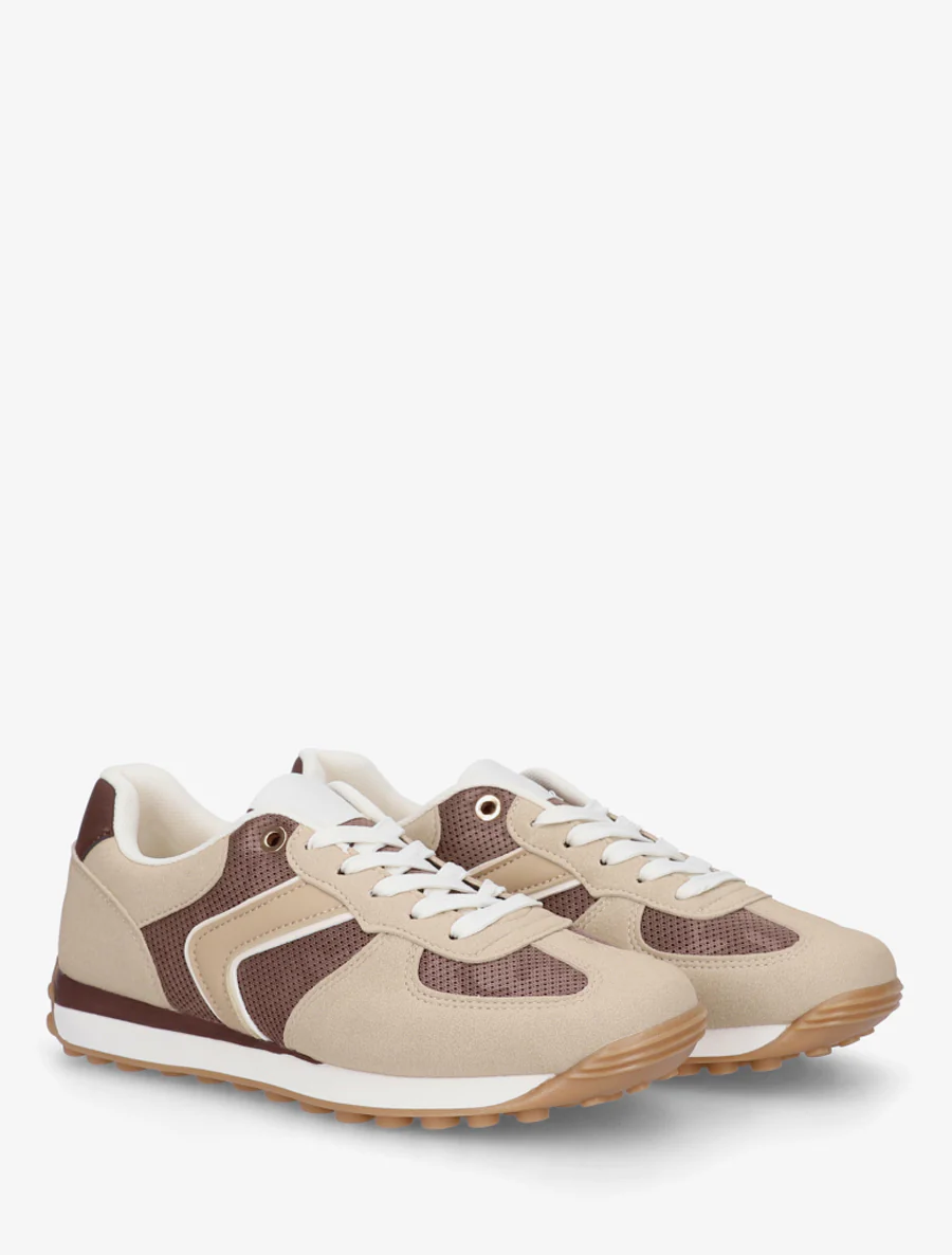 Klassieke sneakers van suède en stof - Bruin - Image 4