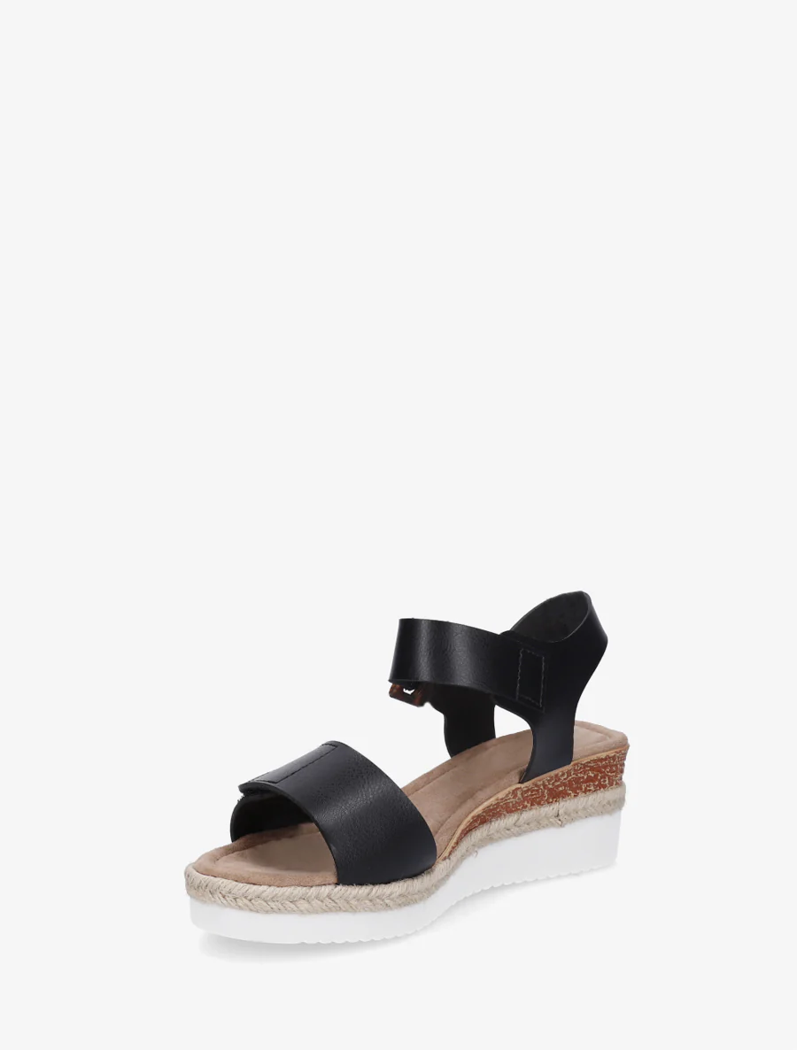 Klittenbandsandalen in imitatieleer - Zwart - Image 3