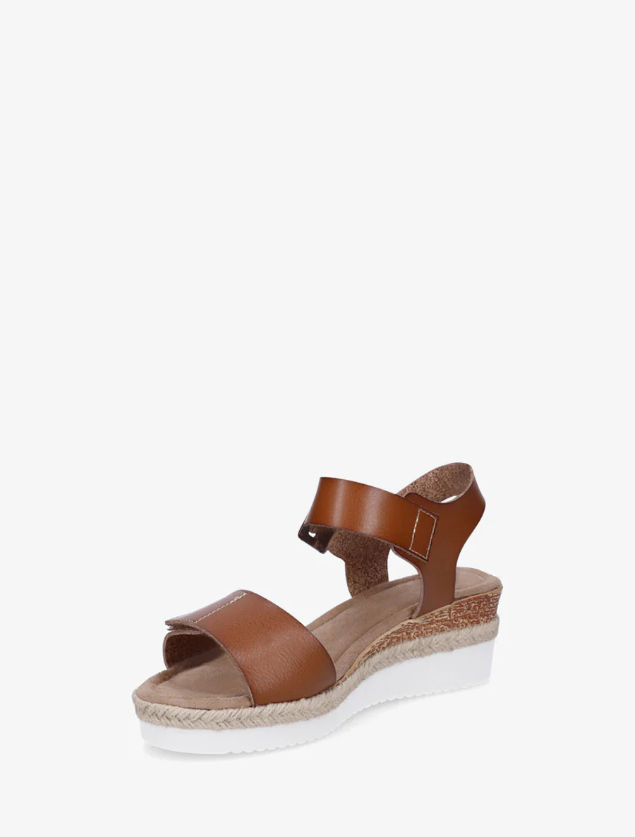Klittenbandsandalen in imitatieleer - Kameel - Image 3