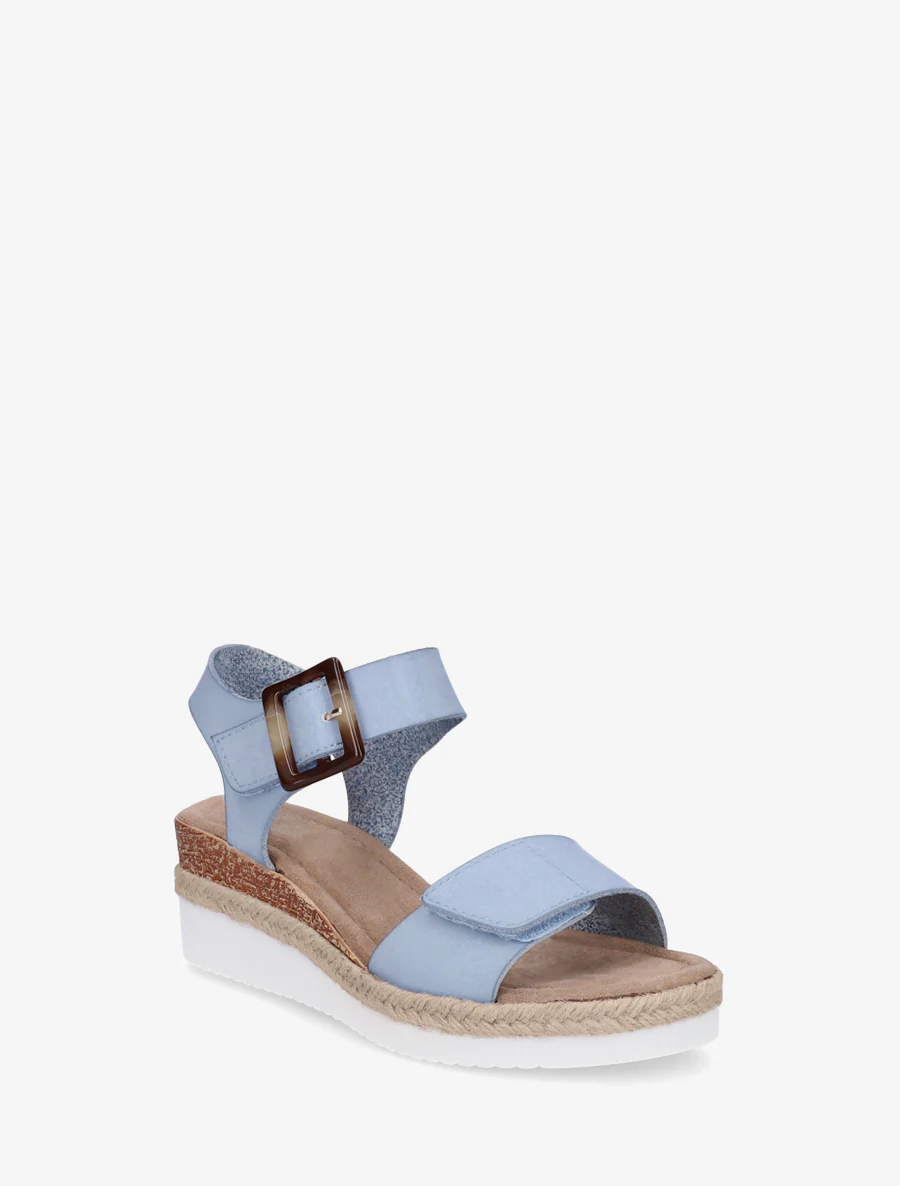Klittenbandsandalen in imitatieleer - Lichtblauw - Image 2