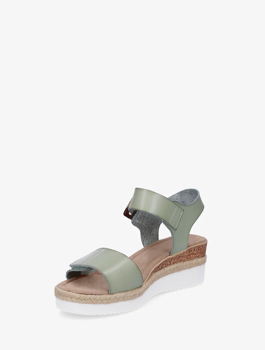 Klittenbandsandalen in imitatieleer - Watergroen - Image 3