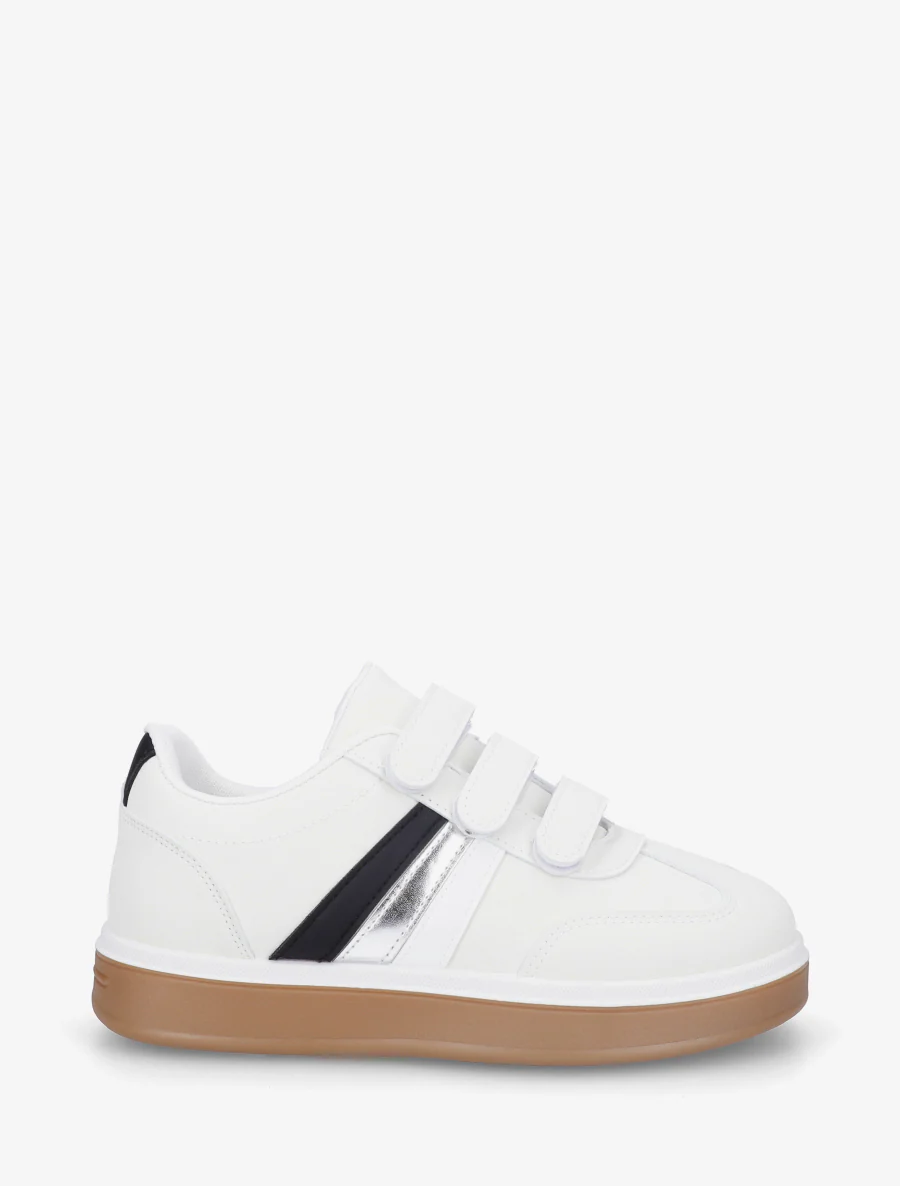 Klittenbandsneakers met rubberen zool - Wit